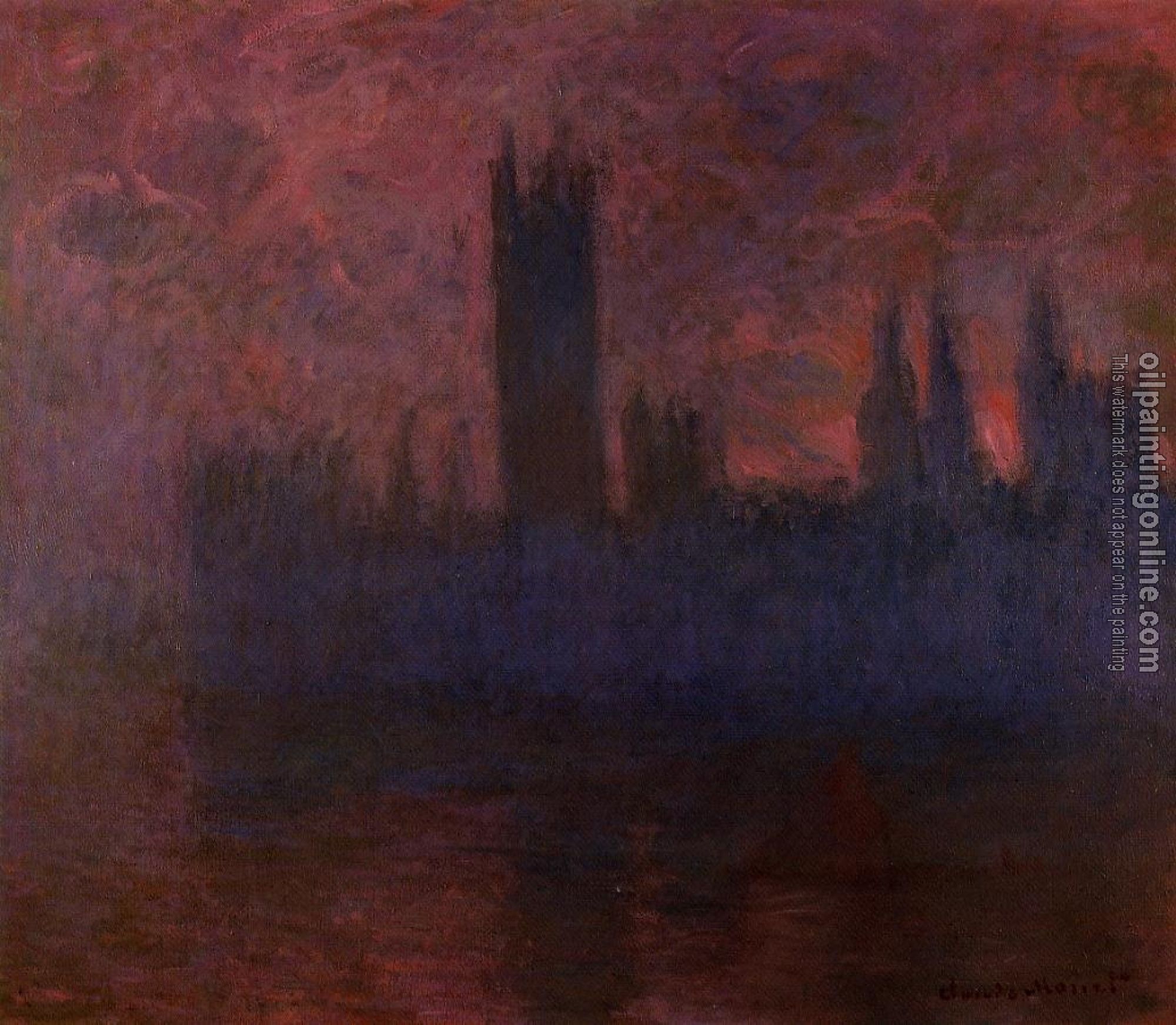 Monet, Claude Oscar - Houses of Parliament, London, Symphony in Rose